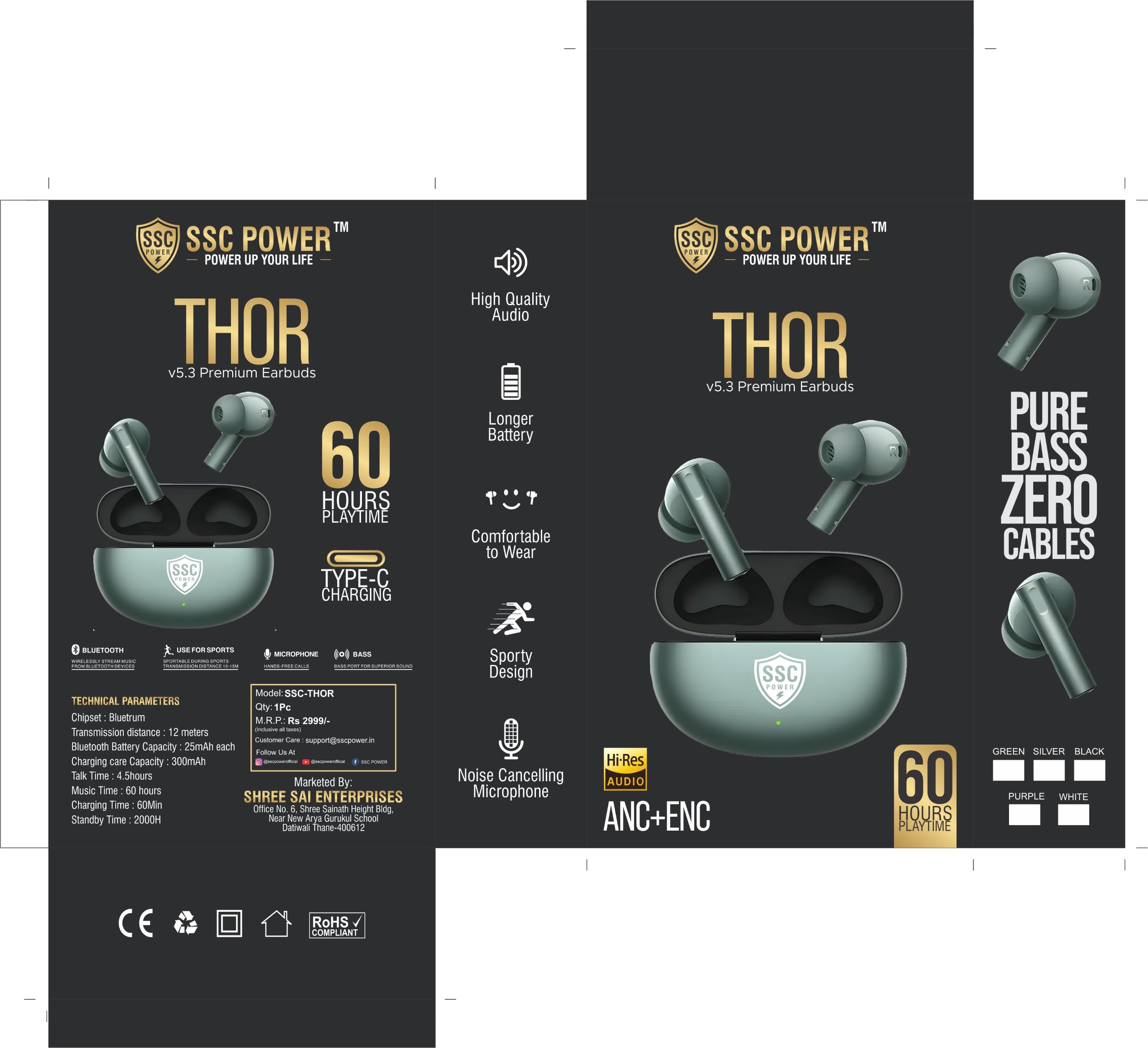 SSC POWER THOR v5.3 Premium Earbuds