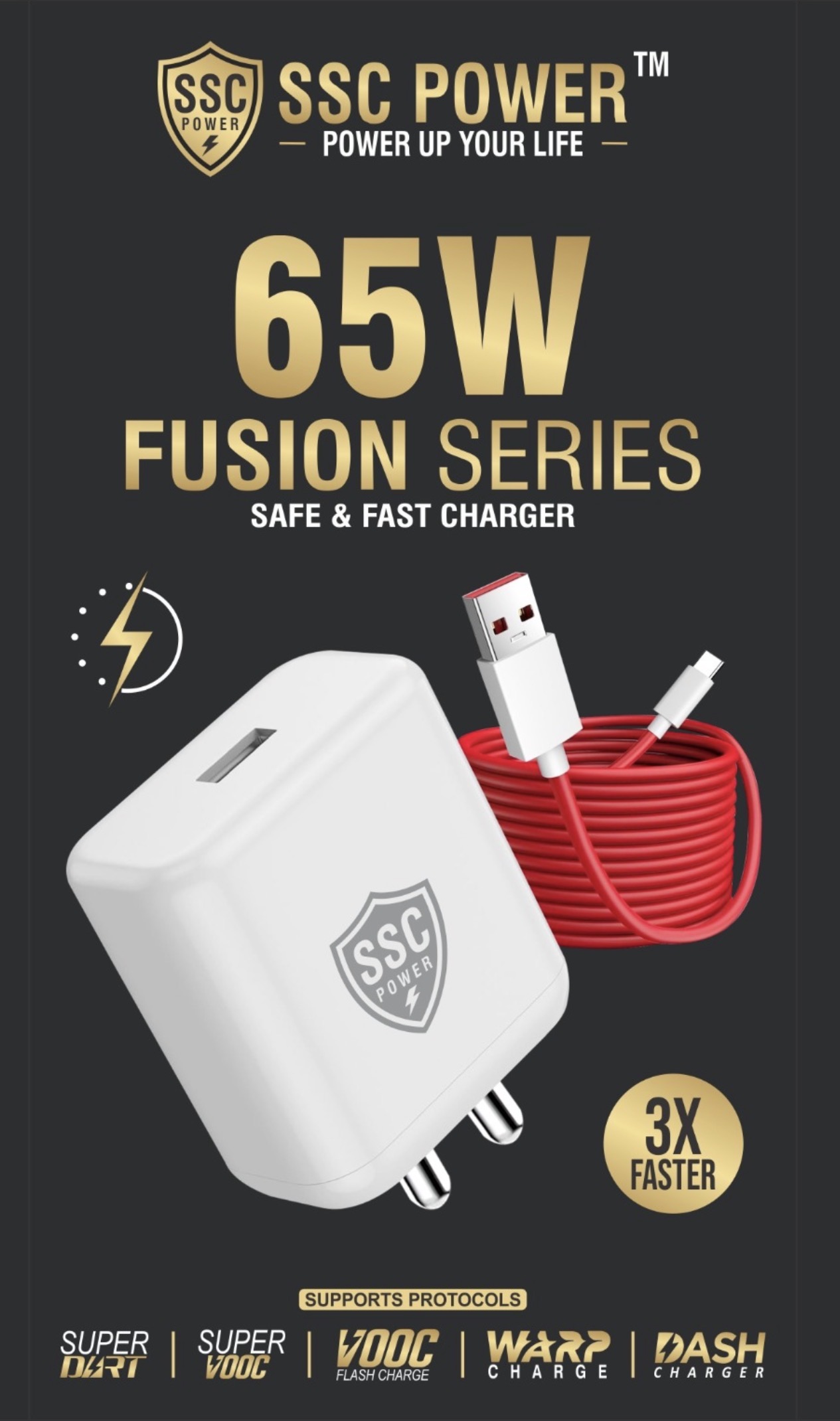 SSC POWER 65W Fusion Series Safe & Fast Charger