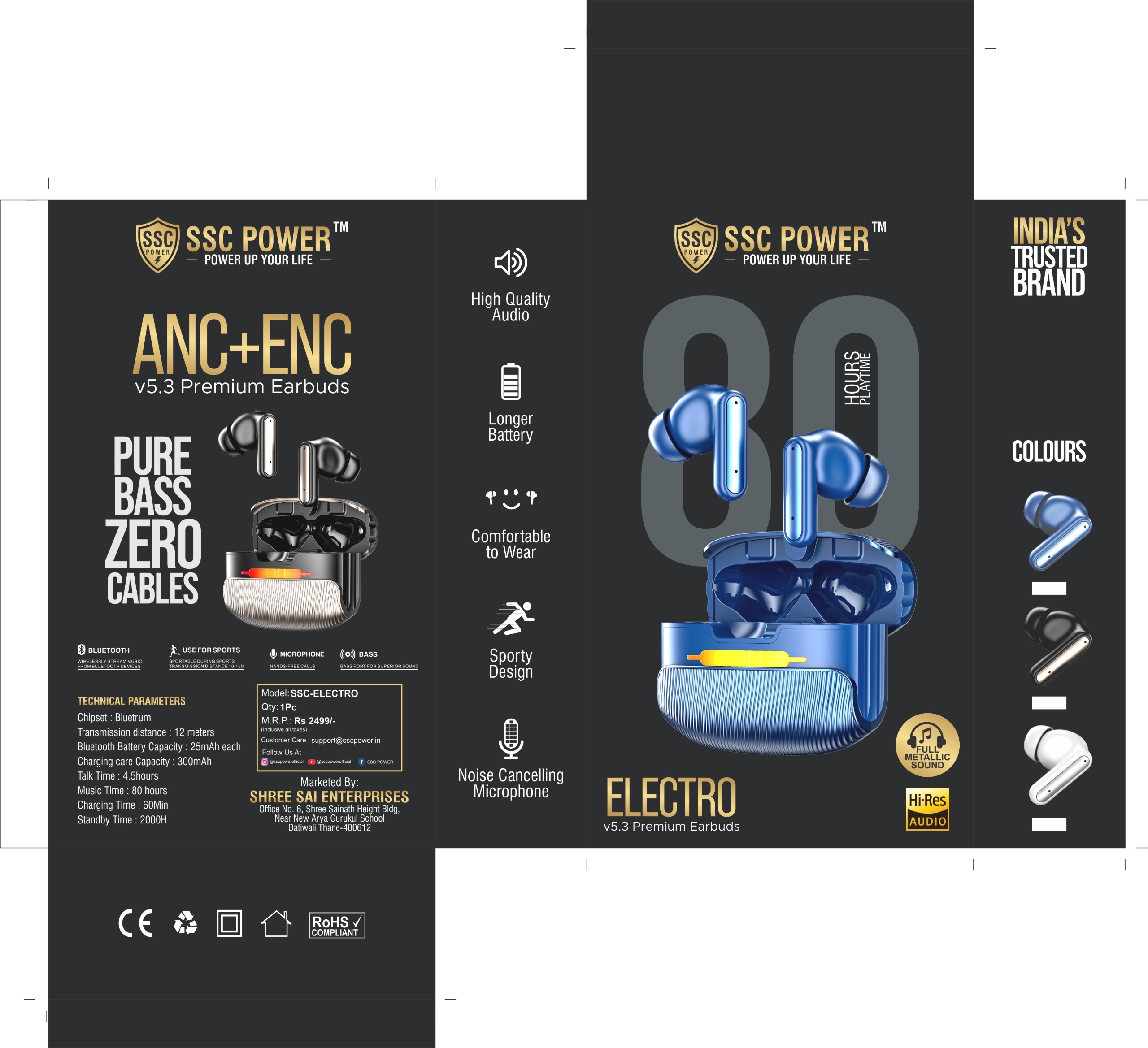 SSC POWER ELECTRO v5.3 Premium Earbuds