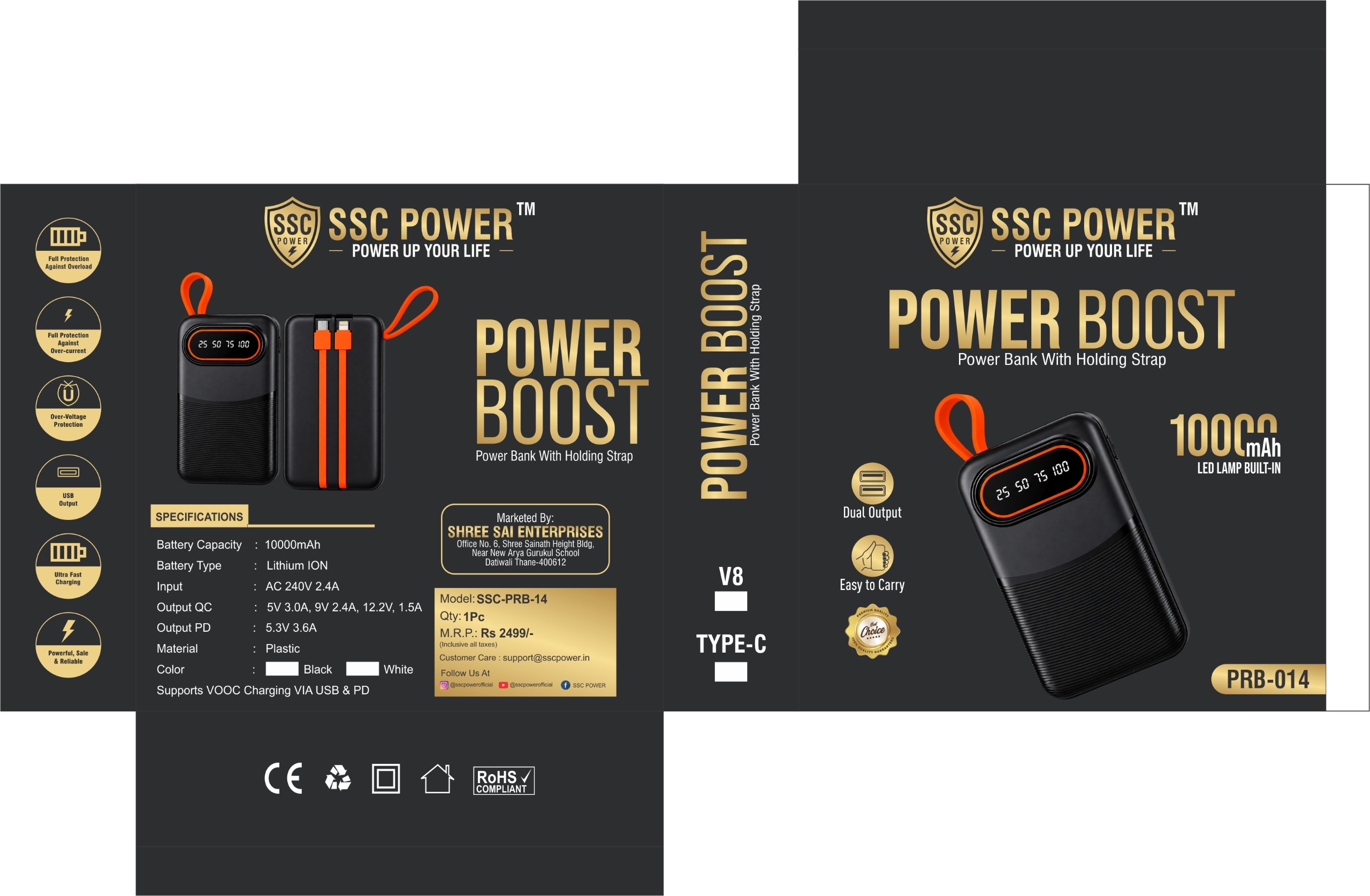 SSC POWER Power Boost Power Bank with Holding Strap